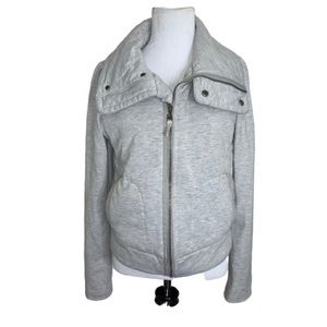 Splendid Medium Jacket Gray Moto Sweatshirt